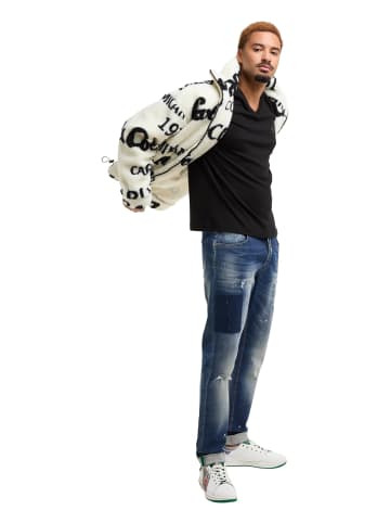 Carlo Colucci Sweatjacke DelBuono in Weiß / Schwarz