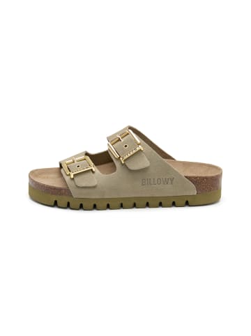 billowy Pantoletten in khaki