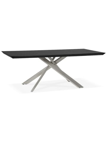 KADIMA DESIGN Designer-Esstisch mit X-förmigem Metallbein, 200x100x75 cm in Schwarz-Grau