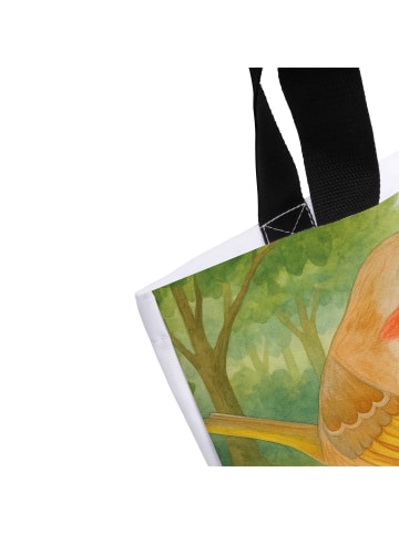 Mr. & Mrs. Panda Schultertasche Rotkehlchen Federn Design ohne S... in Weiß