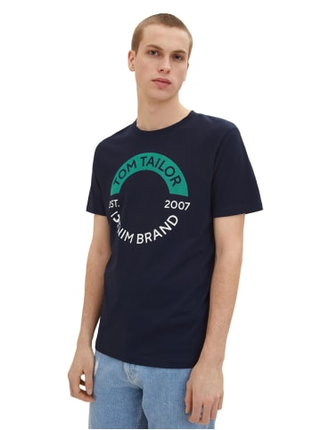 TOM TAILOR Denim T-Shirt PRINTED in Blau