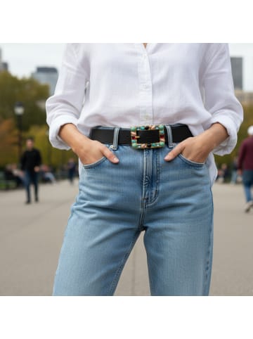 FRONHOFER Damen Ledergürtel Gold in Aqua