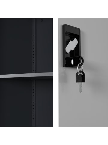VCM  Büroschrank Stahlschrank abschließbar Malivo 2fach in Anthrazit / Weiß