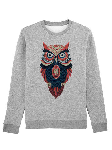 wat? Apparel Sweatshirt Colorful Owl in Grau meliert