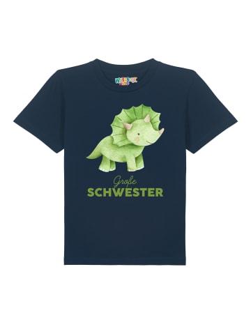 wat? Apparel T-Shirt Dinosaurier 01 Große Schwester in Dunkelblau