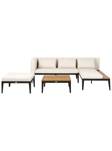 Beliani 3-tlg Sitzgruppe BRACCIANO in Beige/Schwarz/Braun