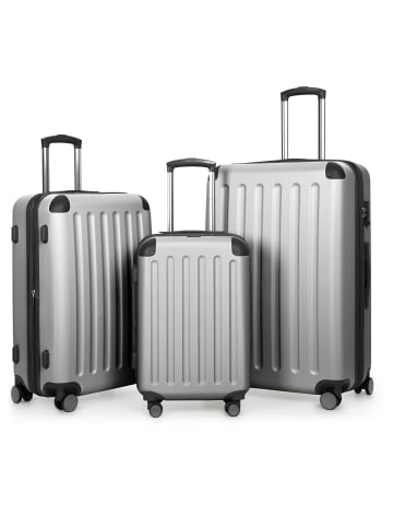 Hauptstadtkoffer Spree - 3er Koffer-Set Trolley Gepäckset, TSA, 4 Rollen (S, M & L) in Silber