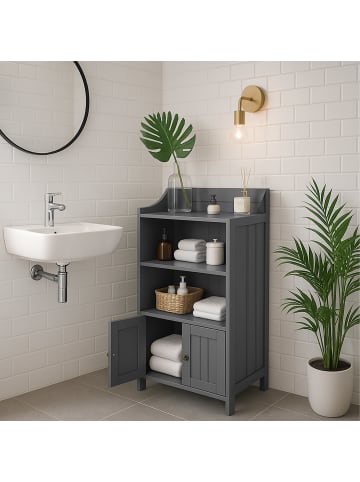 relaxdays Badezimmerschrank in Grau - (B)40,5 x (H)86 x (T)36 cm