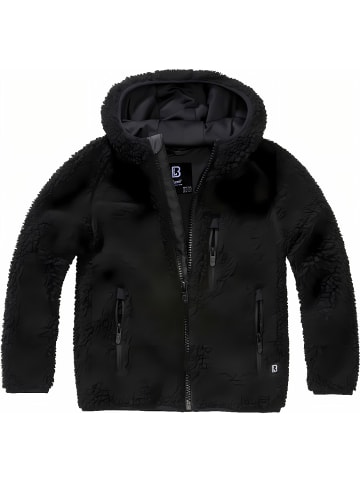 Brandit Kinder Fleecejacke/Fleecepullover "Kids Teddyfleece Jacket Hooded" in Schwarz