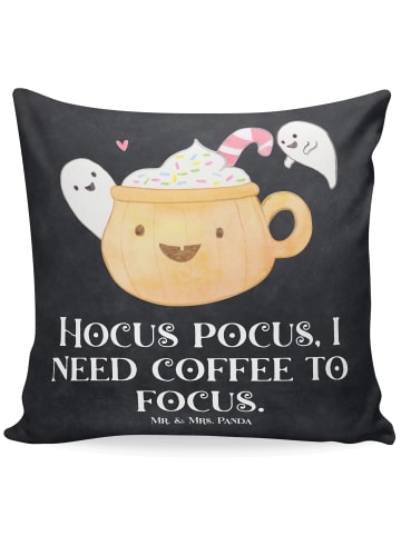 Mr. & Mrs. Panda kuschelkissen 40x40 Kaffee Gespenst mit Spruch in Kreidetafel