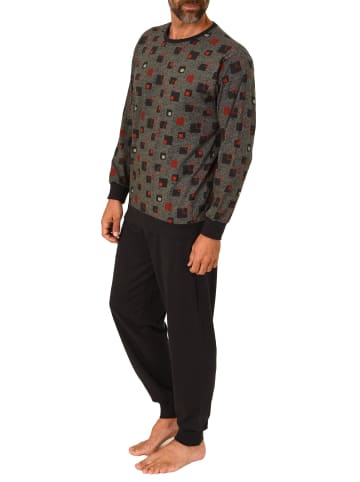 NORMANN Schlafanzug langarm Bündchen - 88804 in rot