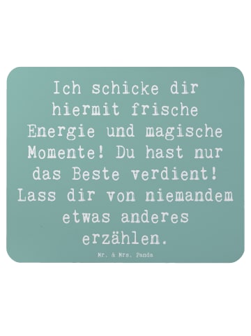 Mr. & Mrs. Panda Maus-Pad Spruch Freude und Energie mit Spruch in Meeresbrise