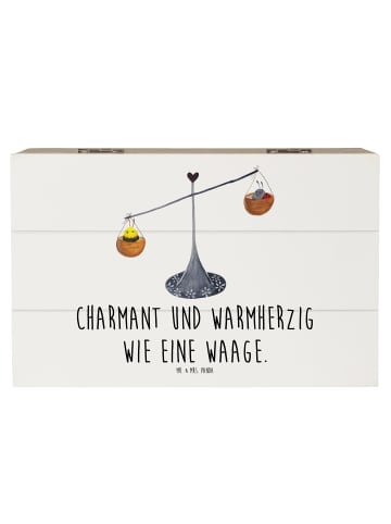Mr. & Mrs. Panda Schatztruhe Sternzeichen Waage mit Spruch in Weiß