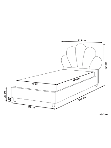 Beliani Kinderbett NEULISE in Rosa/Braun - (W) 115 x (H) 104 x (L) 213 cm