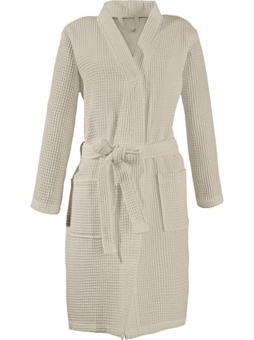 Erwin Müller Piqué Unisex-Bademantel kurz Hohenfels in cappuccino