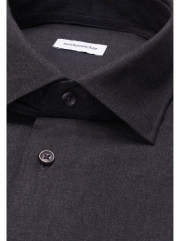 Seidensticker Flanellhemd Slim in Grau
