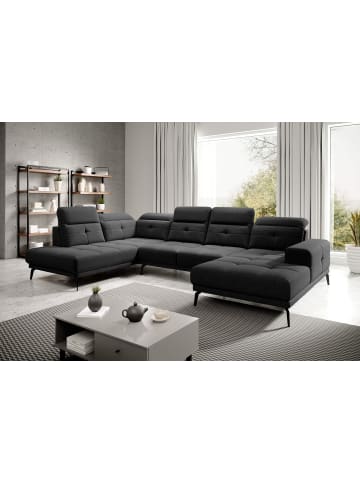 MF Design Brita Recamiere Links in Schwarz -  (L) 205 x (B) 350 x (H) 107 cm