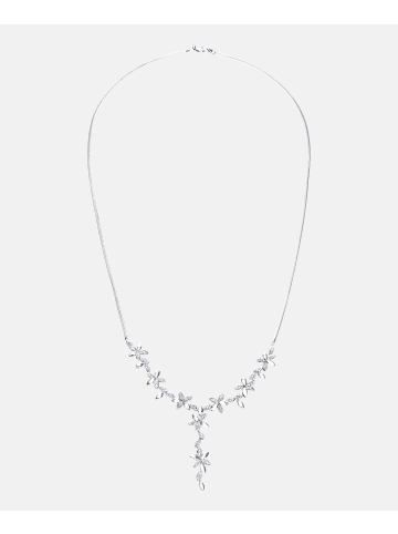 Diamant L'éternel Halskette aus 375 Weißgold mit Diamant Blumen-Design