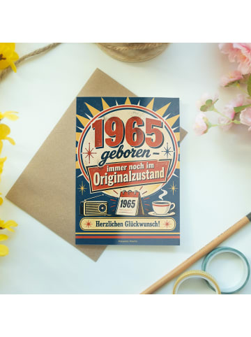 Geburtstagskarte 1965. Geburtstag Abzeichen hum... in Weiß