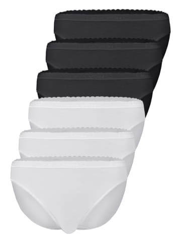 Nina von C. 6er Pack Damen Jazzpant in weiss-schwarz