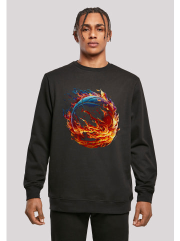 F4NT4STIC Sweatshirt Basketball On Fire Sport CREW in schwarz