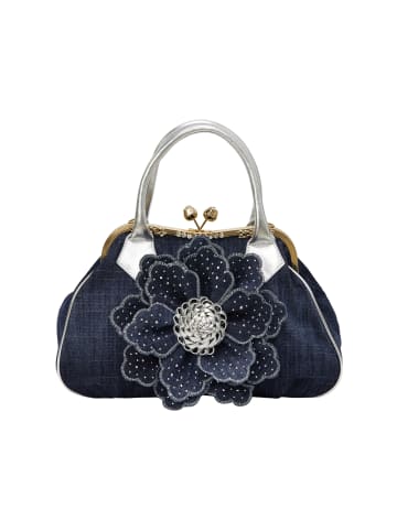 gaya Women Handbag in Silver Denim