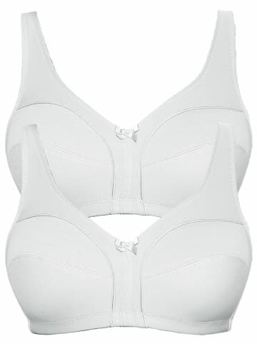 Viania 2er Pack Baumwoll Soft BH Basic in weiss weiss