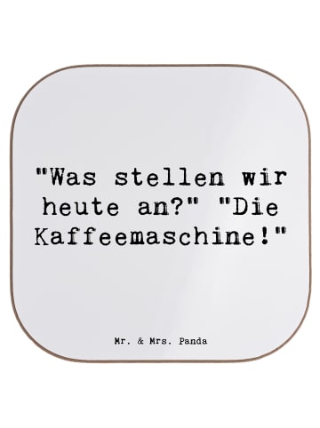 Mr. & Mrs. Panda Kaffeeuntersetzer Spruch Freude am Morgen mit S... in Weiß