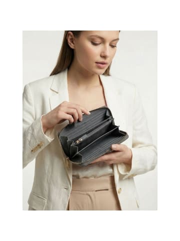 Lazarotti Bologna Leather XL Zip-Around Geldbörse Leder 19 cm in grey