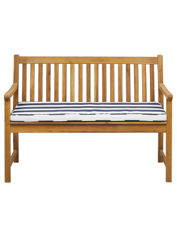 Beliani Gartenbank VIVARA in Braun/Weiß/Blau - (W) 120 x (H) 88 x (L) 61 cm