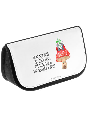 Mr. & Mrs. Panda Kulturbeutel Marienkäfer Fliegenpilz mit Spruch in Weiß