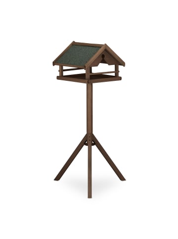 relaxdays Vogelfutterhaus in Dunkelbraun/ Grün - (B)62 x (H)120 x (T)55 cm