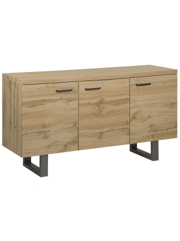Beliani Sideboard TIMBER in Braun/Grau - (W) 140 x (H) 79 x (L) 42 cm