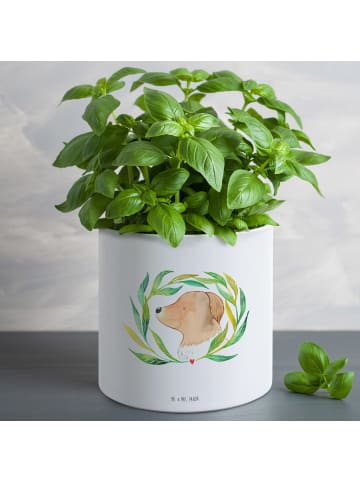 Mr. & Mrs. Panda Großer Blumenkübel Hund Blumen ohne Spruch in Weiß