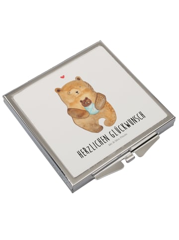 Mr. & Mrs. Panda Schminkspiegel klein Bär Baby mit Spruch in Weiß