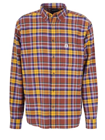 HONESTY RULES Shirt " Flannel Check " in dark-purple-mustard