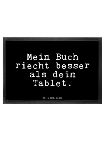 Mr. & Mrs. Panda Fußabtreter Mein Buch riecht besser... mit Spruch in Schwarz