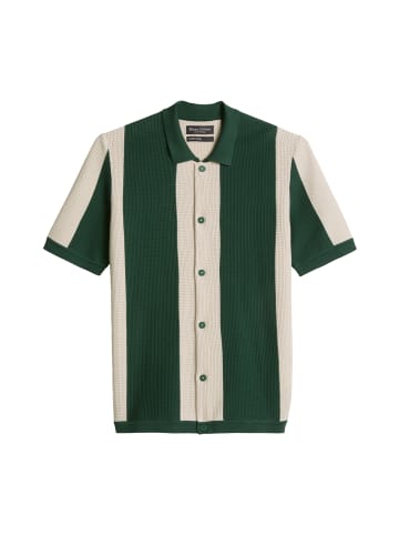 Marc O'Polo MOP Club '67  Knitted Shirt, Striped in Ivy Green