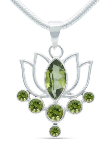 mantraroma 925er Silber - Ketten (L) 24 x (B) 36 mm mit Peridot facettiert