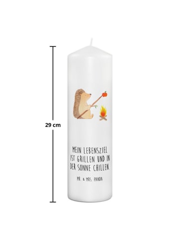 Mr. & Mrs. Panda Kerze Igel Grillen mit Spruch in Weiß