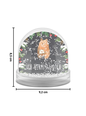 Mr. & Mrs. Panda Schneekugel Bär Vermissen mit Spruch in Kreidetafel