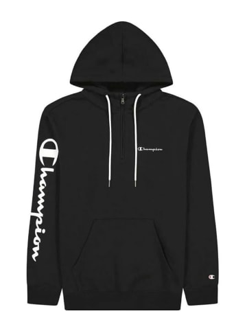 Champion Hoodie Hooded Half Zip Sweatshirt in Schwarz