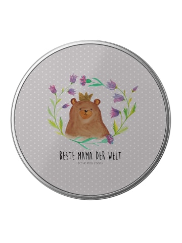 Mr. & Mrs. Panda Kaffeedose Bär Königin mit Spruch in Grau Pastell