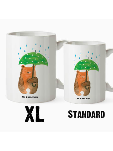 Mr. & Mrs. Panda XL Tasse Bär Regenschirm ohne Spruch in Weiß