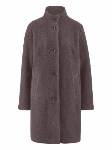 Hessnatur Wollfleece Mantel in dunkles mauve