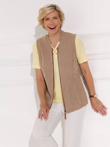 WITT WEIDEN Jersey-Weste in braun-sand-gemustert