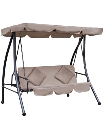 Outsunny Hollywoodschaukel in Beige & Schwarz 200L x 125B x 170H cm