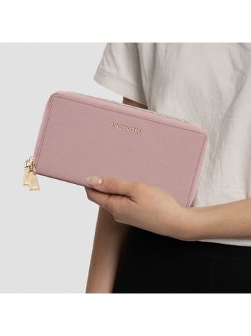 Lazarotti Bologna Leather XL Double Zip-Around Geldbörse RFID Leder 20 cm in rose