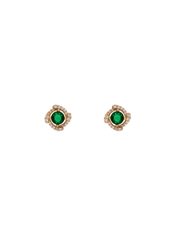 NAEMI Women Earrings in Rose Gold Green