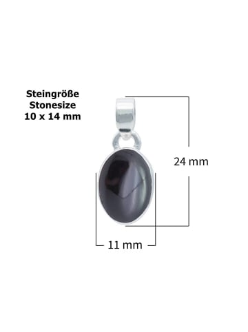 mantraroma 925er Silber - Ketten (L) 11 x (B) 24 mm mit Onyx